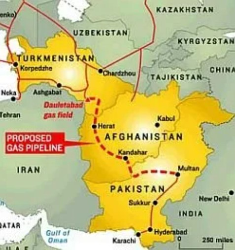 Map of Unocol pipeline project in Afghanistan