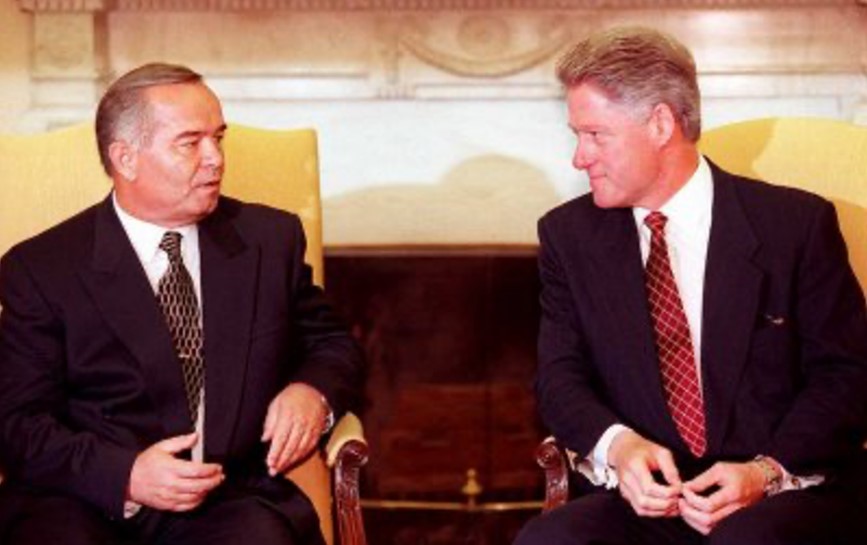 Bill Clinton meets Uzbek leader Islam Karimo