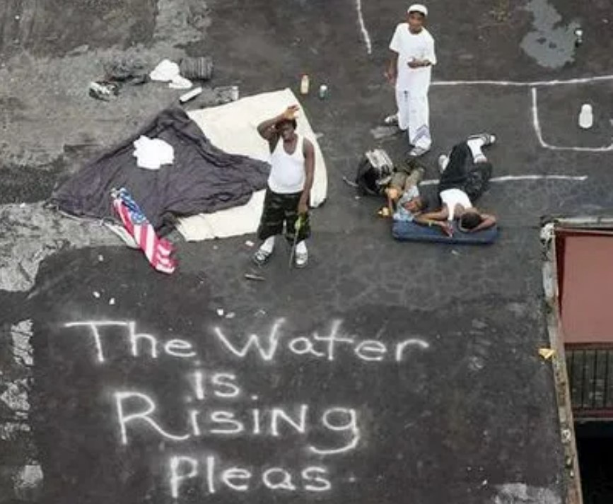 New Orleans residents during Hurricane Katrina