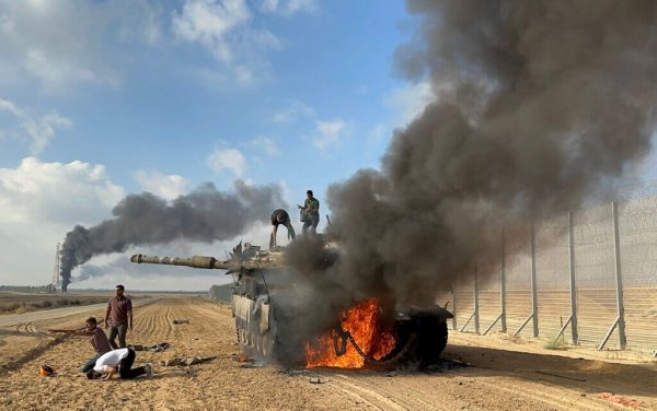 Israeli Tank Burning