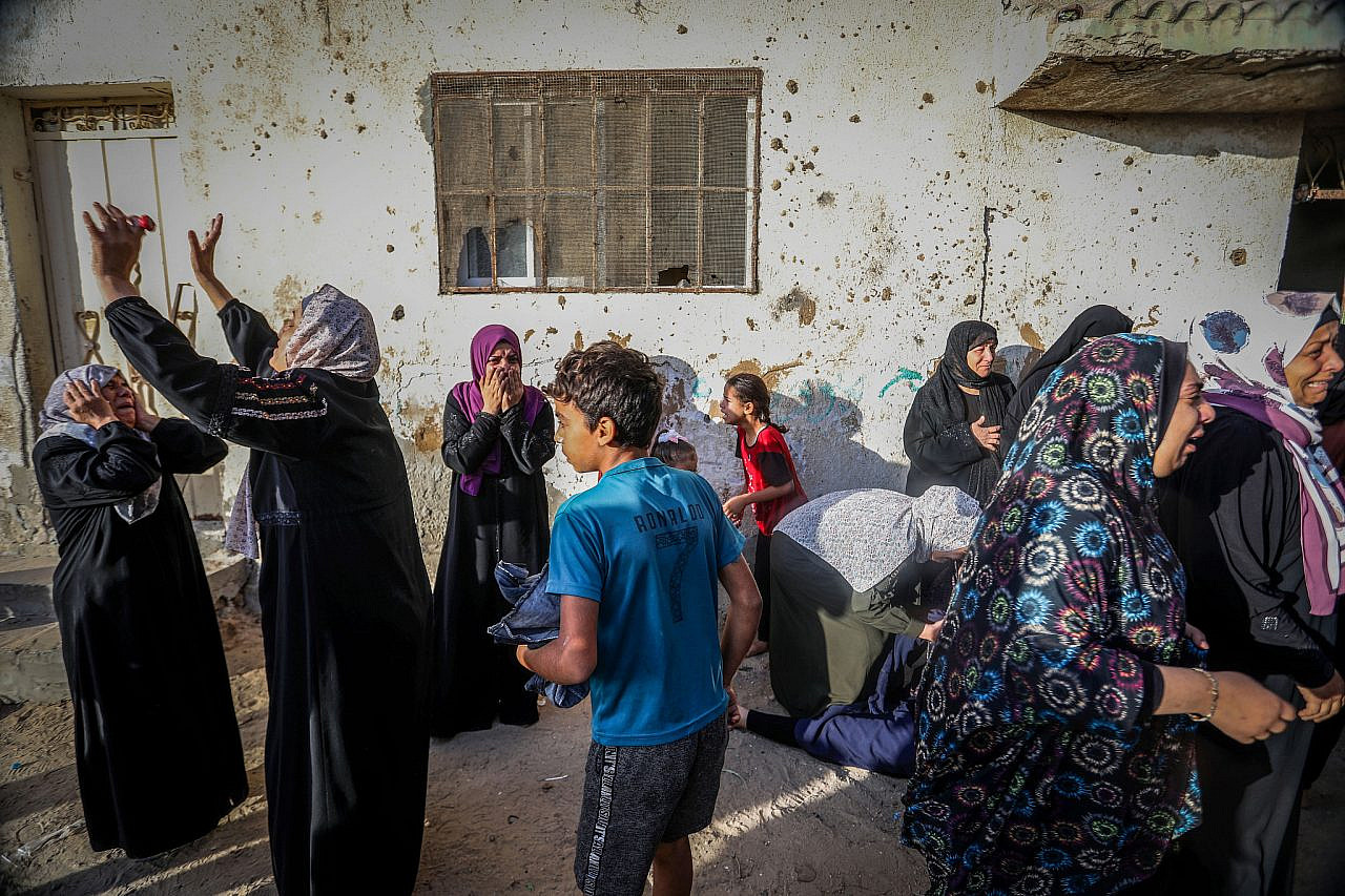 Palestinians react to the devastation