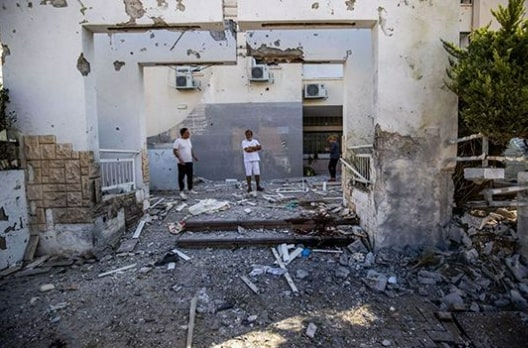 Destroyed dwellings in Be'eri Kibbutz