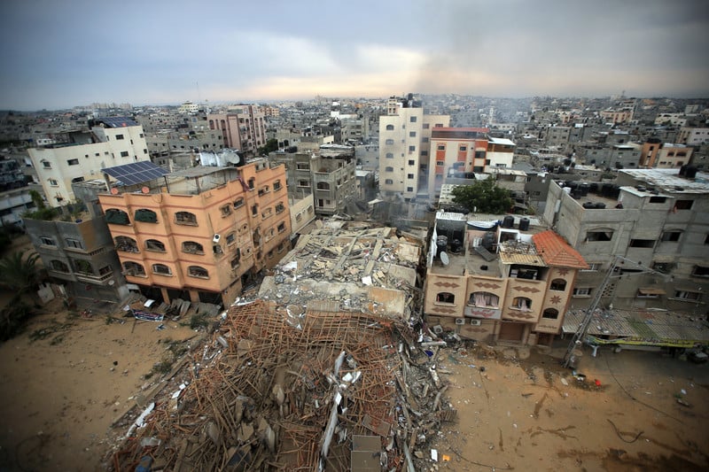 The ruins of a building destroyed in Jabaliya