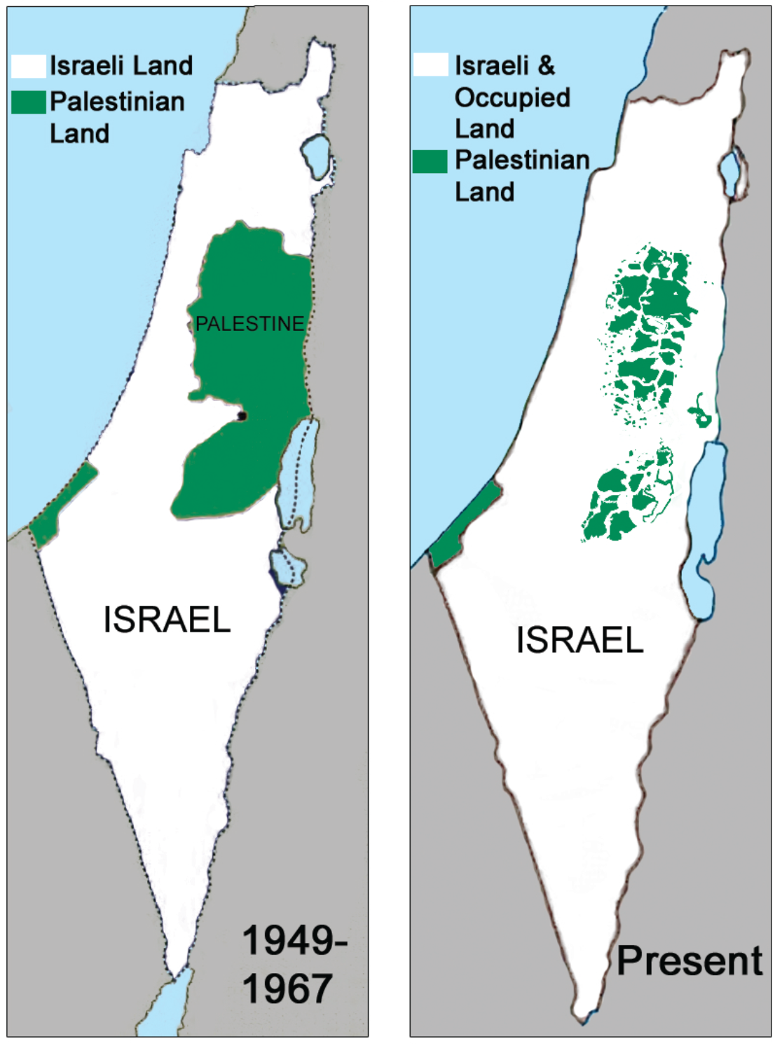 Shrinking Palestinian Land Over Time