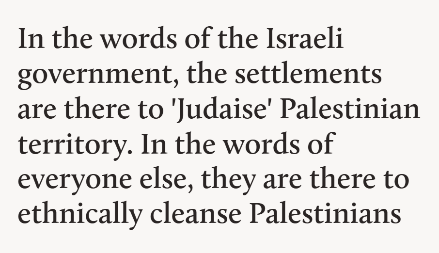 Israeli Settlements Ethnically Cleanse Palestine