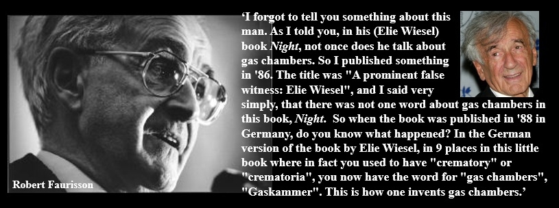 Elie Wiesel invents gas chambers for German translation of Night