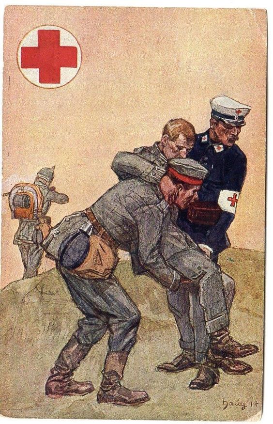 Drawing of German Red Cross Workers in WWI